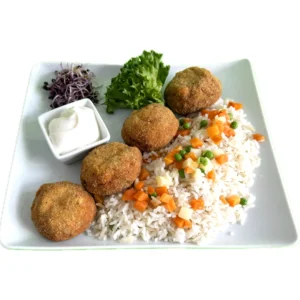 Rántott gomba <br> körettel, tartár mártással