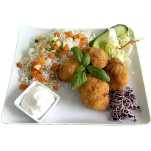 Rántott karfiol <br> körettel, tartár mártással